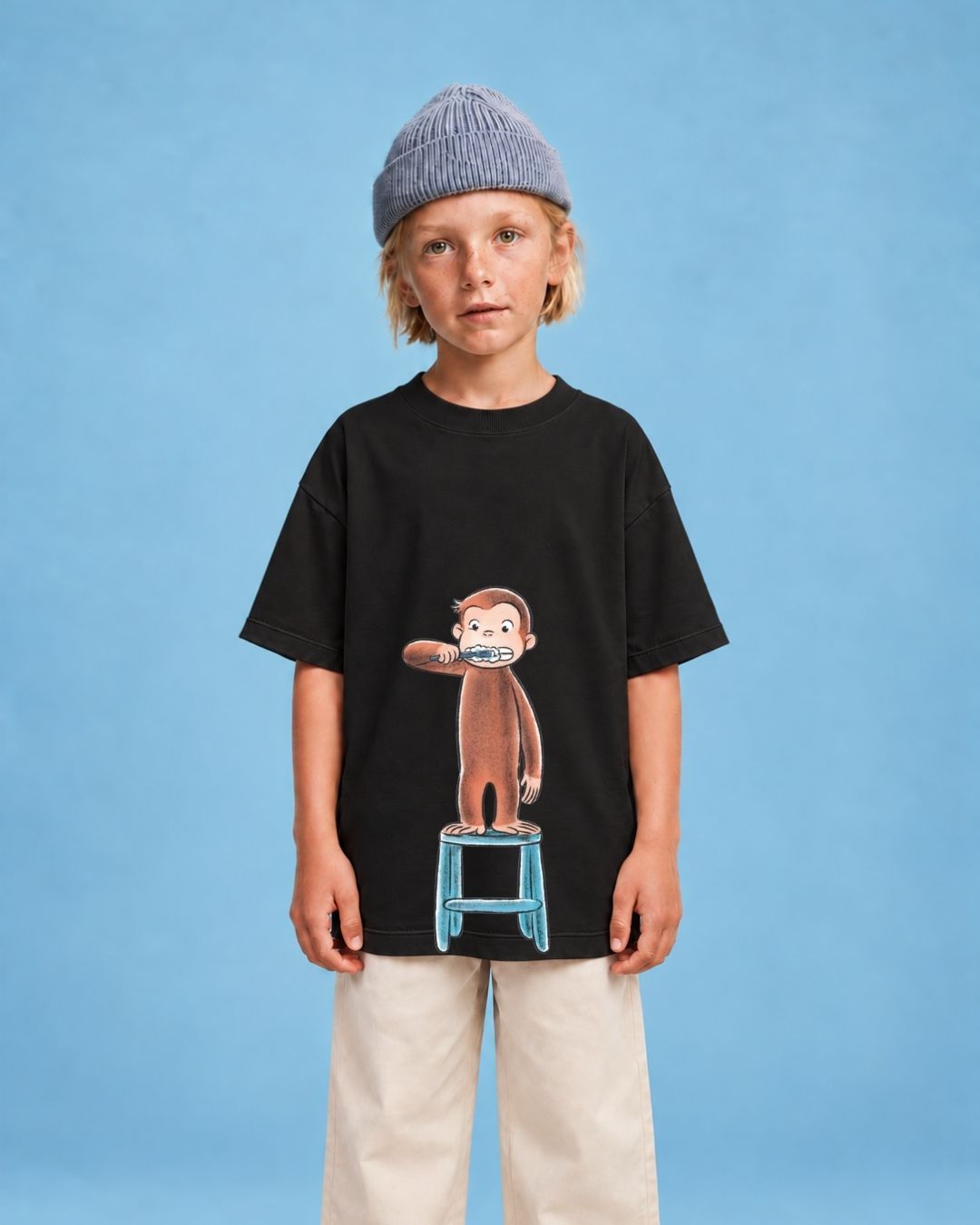 Camiseta Oversized Infantil "George Curioso"