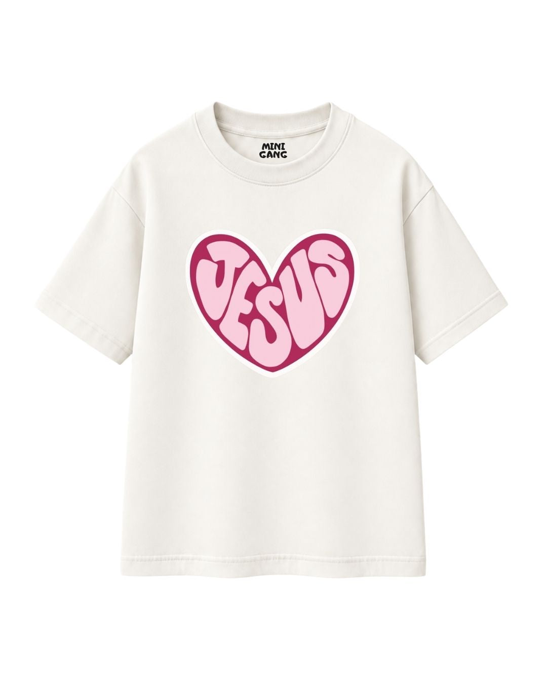 Camiseta Oversized Infantil "I Love Jesus"